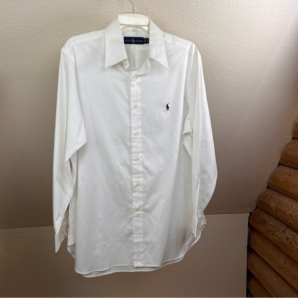 RALPH LAUREN NWOT Black Label -White Button-down shirt. Size 16 32/33”. Inch - Picture 1 of 10